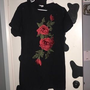 distressed rose oversized tshrt/dress